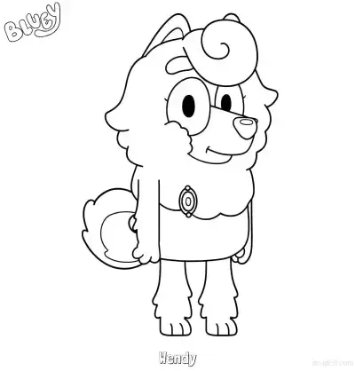 Free printable Wendy  Coloring Page - Free Printable Bluey PDF Coloring Sheets coloring page