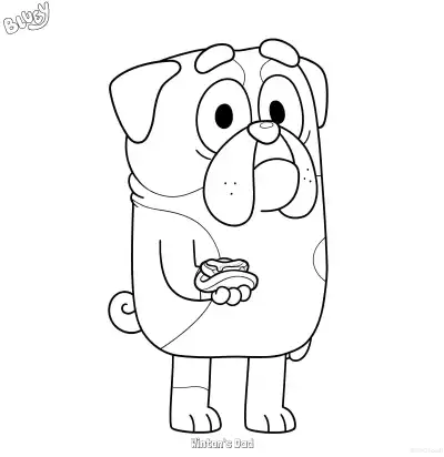 Free printable Winton's Dad  Coloring Page - Free Printable Bluey PDF Coloring Sheets coloring page