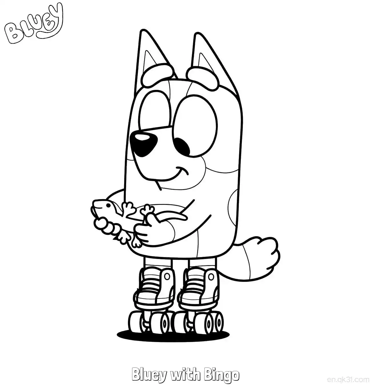Bluey with Bingo  Coloring Page - Free Printable Bluey PDF Coloring Sheets – Free Printable Coloring Page for Kids and Adults