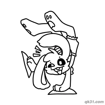 Free printable Excited Bunzo Bunny Cymbals Cheer Coloring Page coloring page