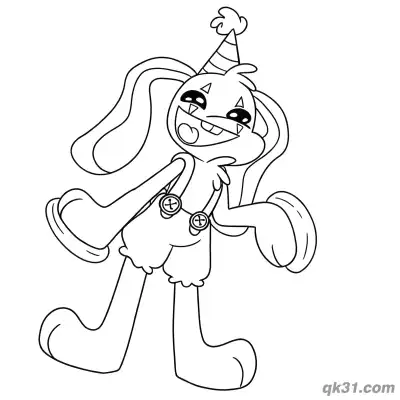 Free printable Playful Standing Bunzo Bunny Coloring Page coloring page