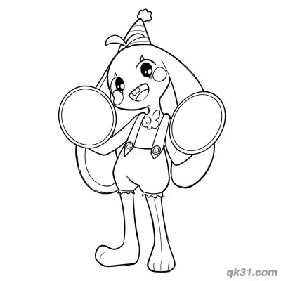 Free printable Ready Cymbal Playing Bunzo Bunny Coloring Page coloring page