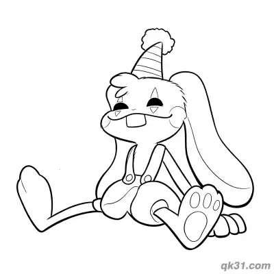 Free printable Relaxing Sitting Bunzo Bunny Coloring Page coloring page