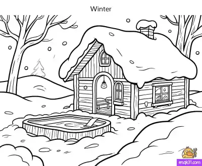 Free printable Winter Wonderland Coloring Pages | Instant Download coloring page
