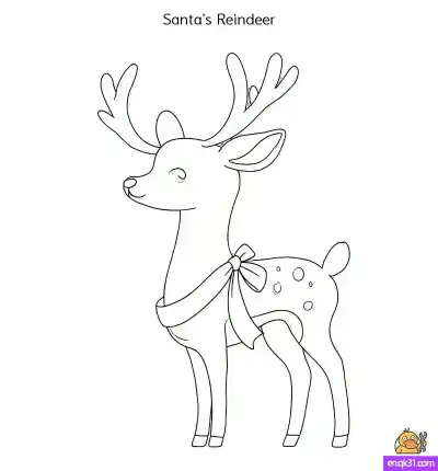 Free printable Free Santa's Reindeer Christmas Coloring Pages (Printable) coloring page