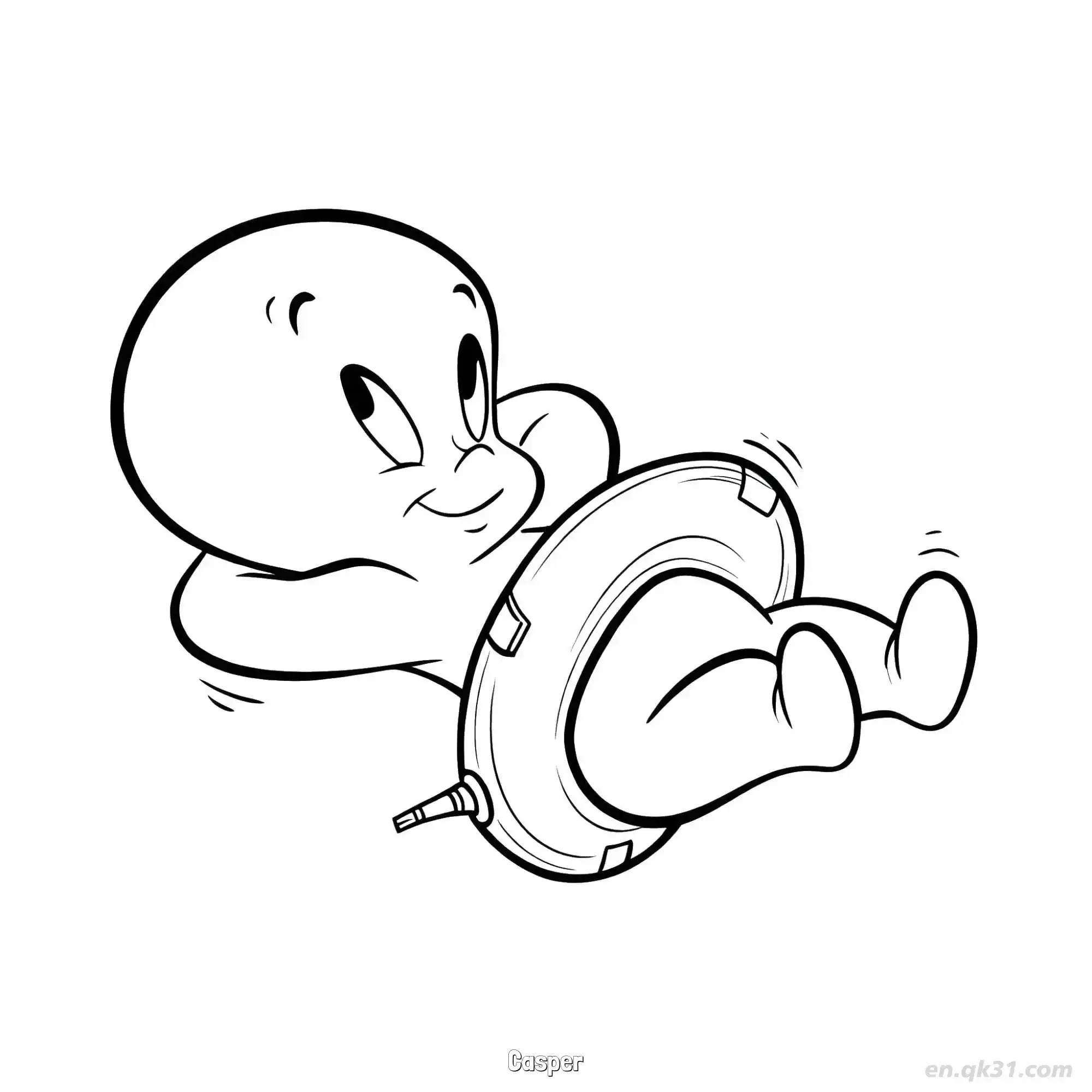 Casper 1 Coloring Page - Free Printable Casper the Friendly Ghost PDF Coloring Sheets – Free Printable Coloring Page for Kids and Adults
