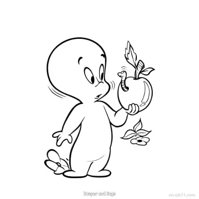 Free printable Casper and Bugs  Coloring Page - Free PDF Printable Casper the Friendly Ghost Coloring Sheets coloring page