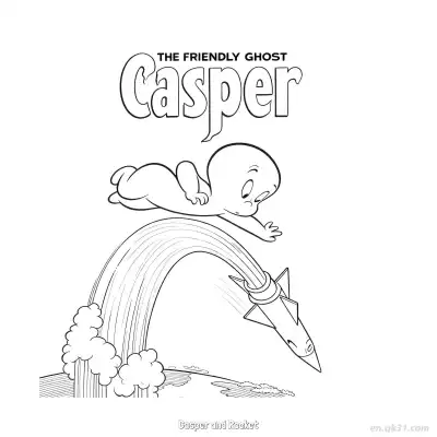 Free printable Casper and Rocket  Coloring Page - Free PDF Printable Casper the Friendly Ghost Coloring Sheets coloring page