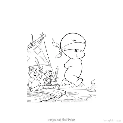 Free printable Casper and the Pirates  Coloring Page - Free PDF Printable Casper the Friendly Ghost Coloring Sheets coloring page