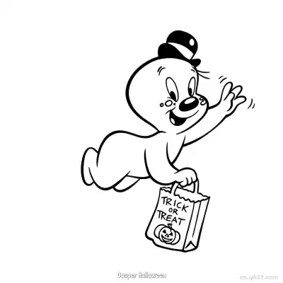 Free printable Casper Halloween  Coloring Page - Free PDF Printable Casper the Friendly Ghost Coloring Sheets coloring page