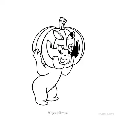 Free printable Casper Halloween 1 Coloring Page - Free PDF Printable Casper the Friendly Ghost Coloring Sheets coloring page