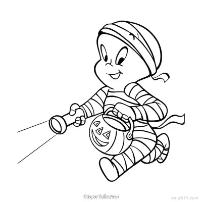 Free printable Casper Halloween 2 Coloring Page - Free PDF Printable Casper the Friendly Ghost Coloring Sheets coloring page