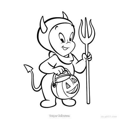 Free printable Casper Halloween 3 Coloring Page - Free PDF Printable Casper the Friendly Ghost Coloring Sheets coloring page