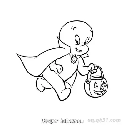 Free printable Casper Halloween 4 Coloring Page - Free PDF Printable Casper the Friendly Ghost Coloring Sheets coloring page