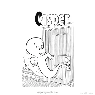 Free printable Casper Opens the Door  Coloring Page - Free PDF Printable Casper the Friendly Ghost Coloring Sheets coloring page
