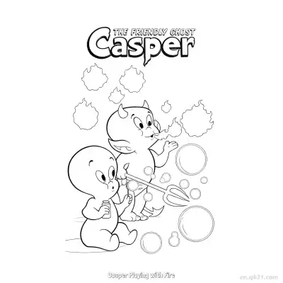 Free printable Casper Playing with Fire 2 Coloring Page - Free PDF Printable Casper the Friendly Ghost Coloring Sheets coloring page