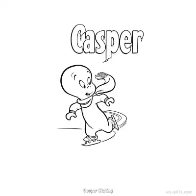 Free printable Casper Skating  Coloring Page - Free PDF Printable Casper the Friendly Ghost Coloring Sheets coloring page
