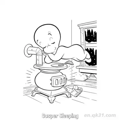 Free printable Casper Sleeping  Coloring Page - Free PDF Printable Casper the Friendly Ghost Coloring Sheets coloring page