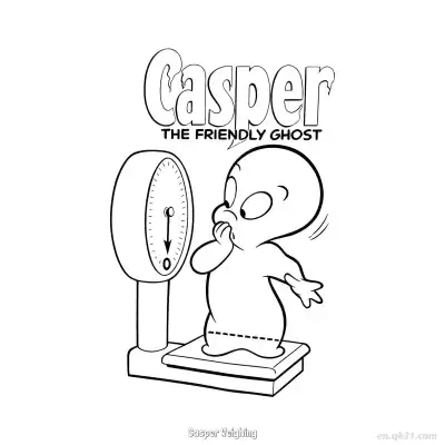 Free printable Casper Weighing  Coloring Page - Free PDF Printable Casper the Friendly Ghost Coloring Sheets coloring page