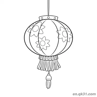 Free printable Chinese New Year Coloring Page with Floral Pattern Lantern coloring page