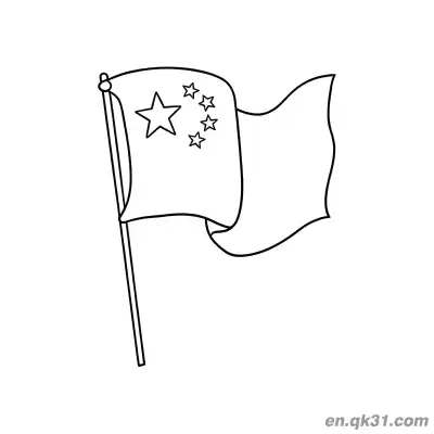 Free printable Chinese New Year Coloring Page with Hand Drawn China Flag coloring page
