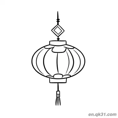 Free printable Chinese New Year Coloring Page with Lantern and Diamond Decoration coloring page