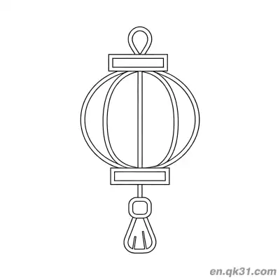 Free printable Chinese New Year Coloring Page with Line Art Lantern coloring page