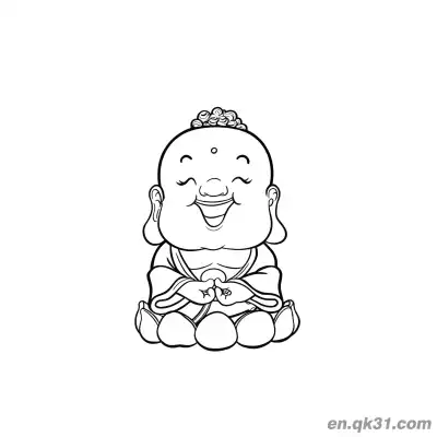 Free printable Chinese New Year Coloring Page with Meditating Little Buddha coloring page