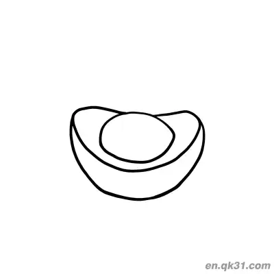 Free printable Chinese New Year Coloring Page with Minimalist Gold Ingot Line Art coloring page