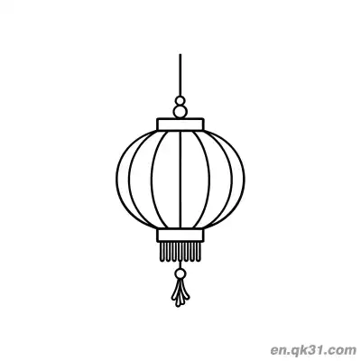 Free printable Chinese New Year Coloring Page with Minimalist Line Art Lantern coloring page