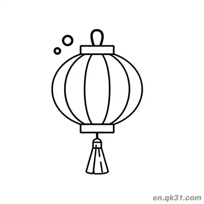 Free printable Chinese New Year Coloring Page with Minimalist Round Lantern coloring page
