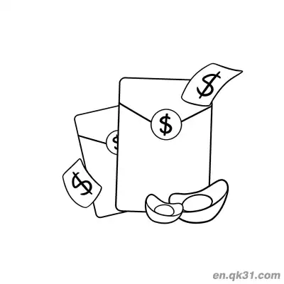 Free printable Chinese New Year Coloring Page with Red Envelopes and Gold Ingots coloring page