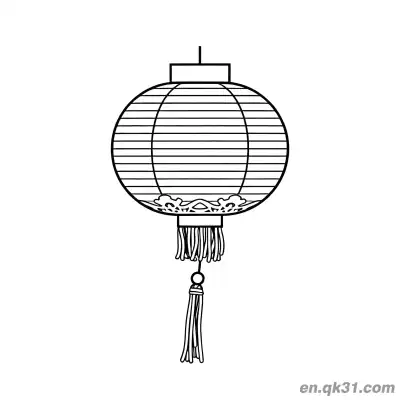Free printable Chinese New Year Coloring Page with Striped Lantern coloring page