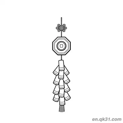 Free printable Chinese New Year Coloring Page with Traditional Firecracker Hanging Decoration coloring page
