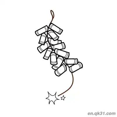 Free printable Chinese New Year Coloring Page with Traditional Firecracker String coloring page