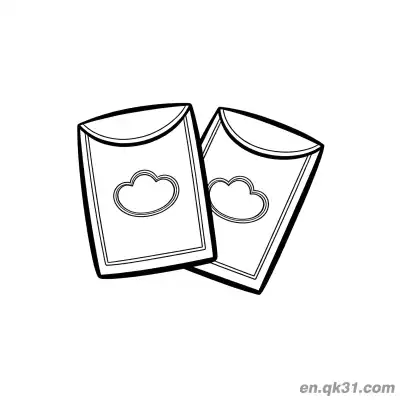 Free printable Chinese New Year Coloring Page with Two Red Envelopes with Cloud Design coloring page