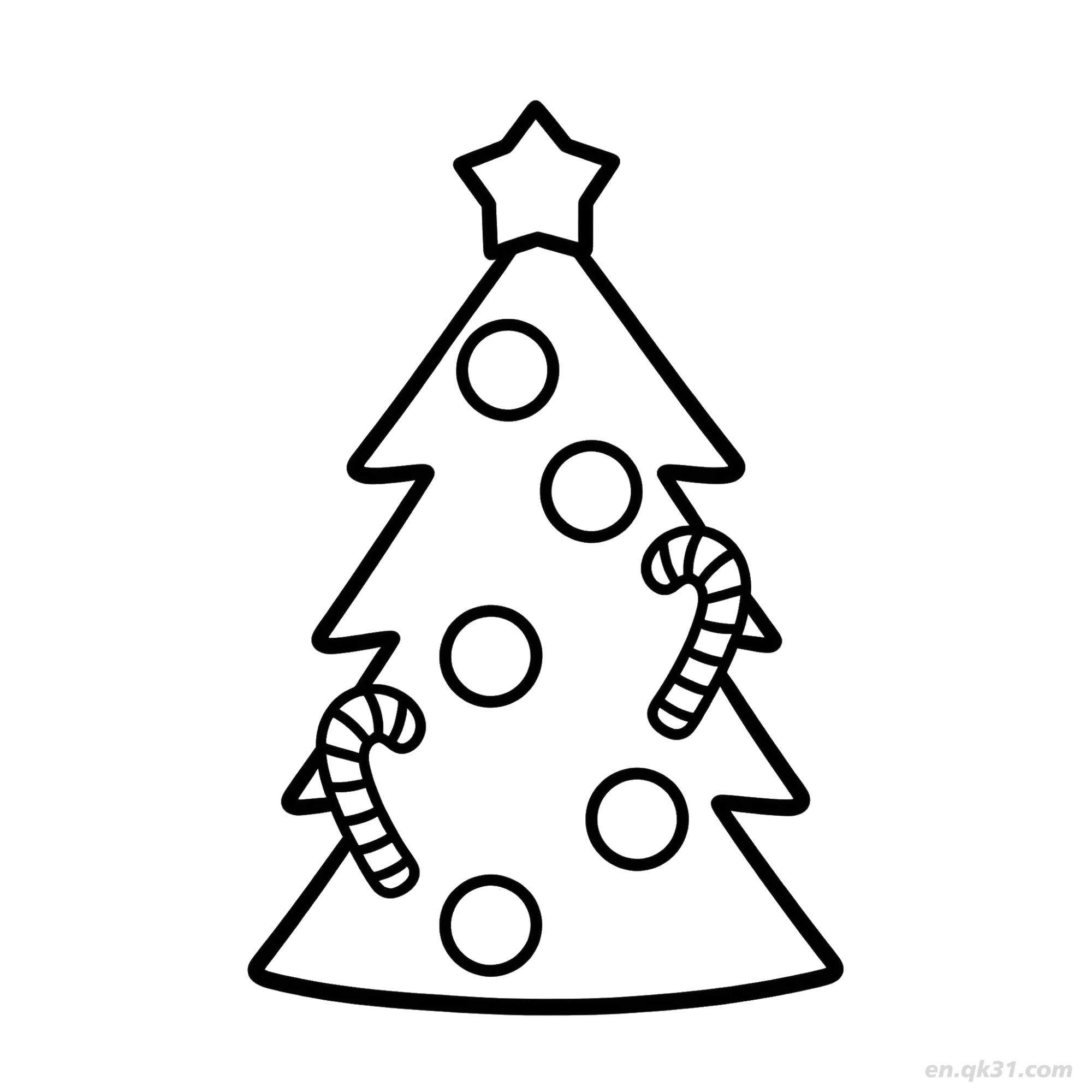 Candy Cane Christmas Tree Coloring Page – Free Printable Coloring Page for Kids and Adults