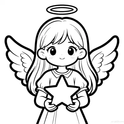Free printable Christmas Angel 1 Coloring Page - Free Printable Christmas PDFS Coloring Sheets coloring page