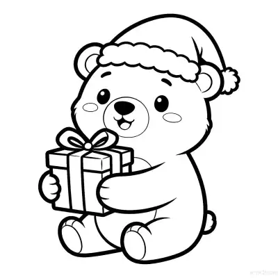 Free printable Christmas Bear 1 Coloring Page - Free Printable Christmas PDFS Coloring Sheets coloring page