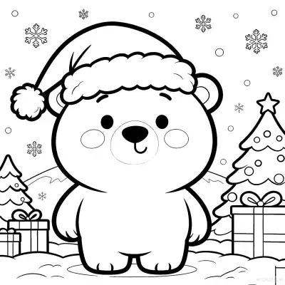 Free printable Christmas Bear 2 Coloring Page - Free Printable Christmas PDFS Coloring Sheets coloring page