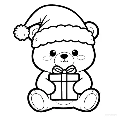 Free printable Christmas Bear 3 Coloring Page - Free Printable Christmas PDFS Coloring Sheets coloring page