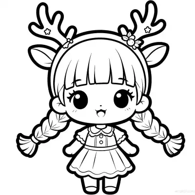 Free printable Christmas Girl  Coloring Page - Free Printable Christmas PDFS Coloring Sheets coloring page
