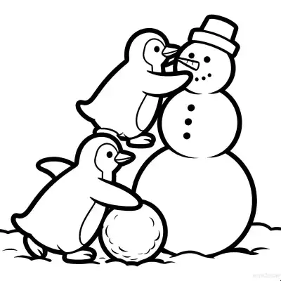 Free printable Christmas Penguin 4 Coloring Page - Free Printable Christmas PDFS Coloring Sheets coloring page
