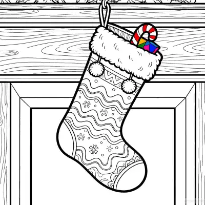 Free printable Christmas Stocking 1 Coloring Page - Free Printable Christmas PDFS Coloring Sheets coloring page