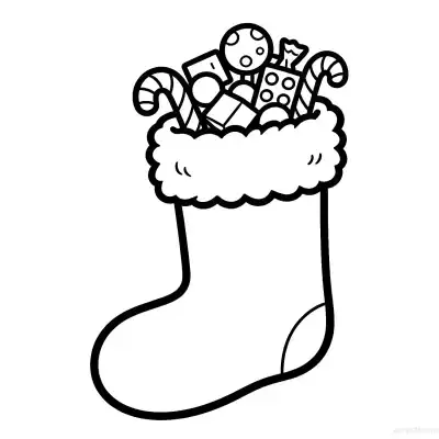 Free printable Christmas Stocking 3 Coloring Page - Free Printable Christmas PDFS Coloring Sheets coloring page