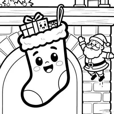 Free printable Christmas Stocking 4 Coloring Page - Free Printable Christmas PDFS Coloring Sheets coloring page