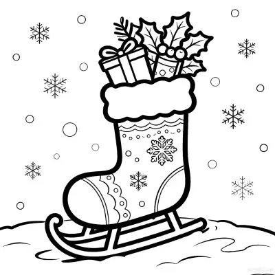Free printable Christmas Stocking 5 Coloring Page - Free Printable Christmas PDFS Coloring Sheets coloring page