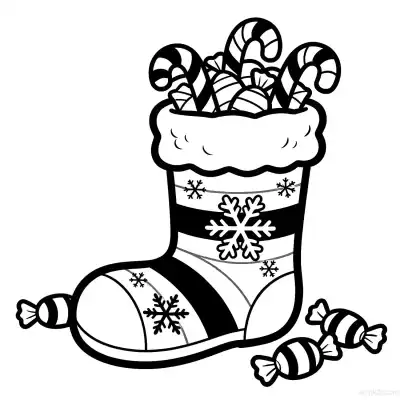 Free printable Christmas Stocking 6 Coloring Page - Free Printable Christmas PDFS Coloring Sheets coloring page