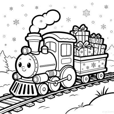 Free printable Christmas Train 1 Coloring Page - Free Printable Christmas PDFS Coloring Sheets coloring page