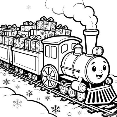 Free printable Christmas Train 2 Coloring Page - Free Printable Christmas PDFS Coloring Sheets coloring page